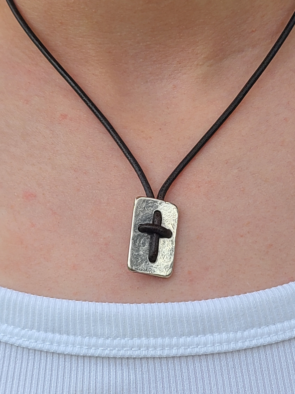 James Avery Lather Cross Shield Necklace